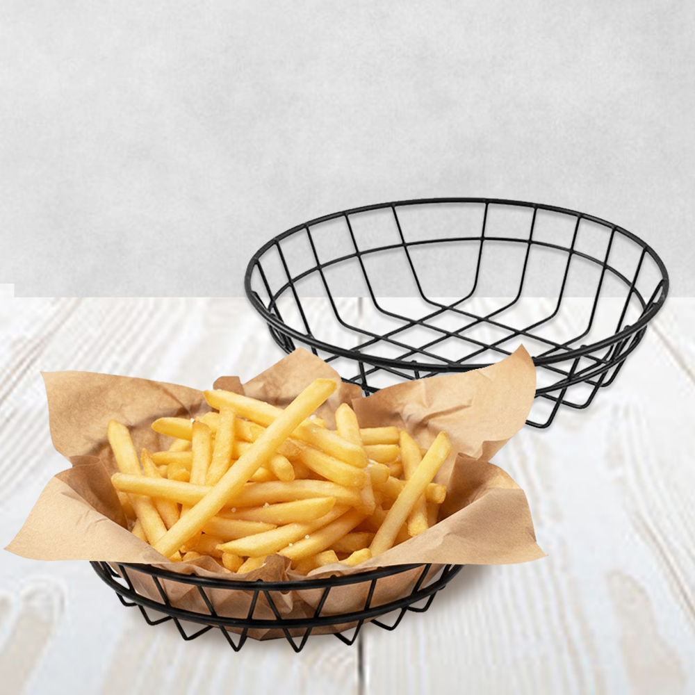 Round Black Wire Fruit Basket